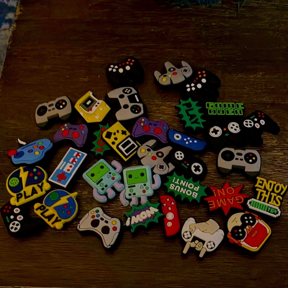Video game shoe charms